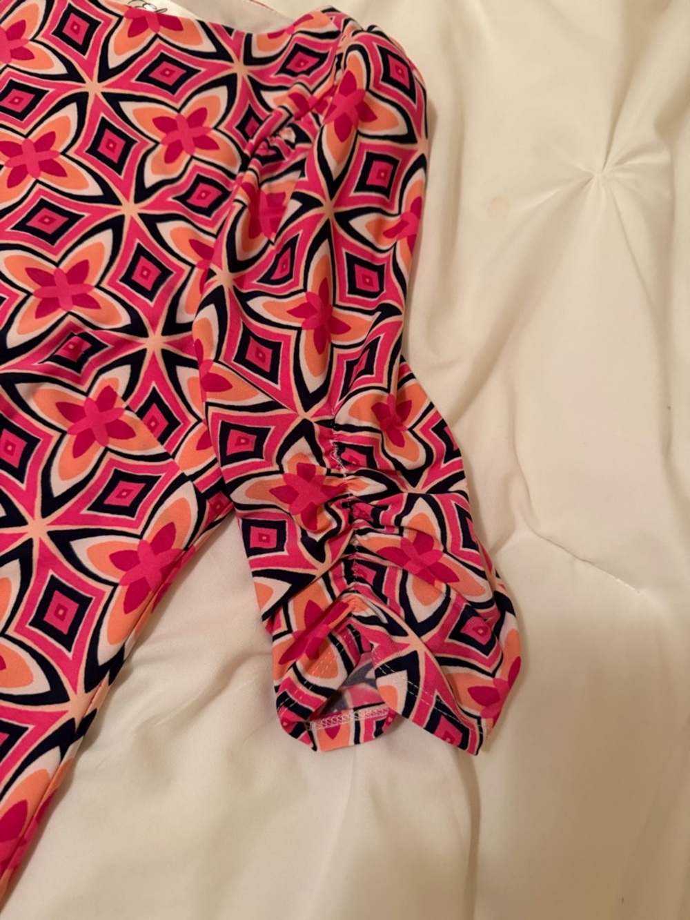 NWOT Eliza J Pink and Black Geometric Half Sleeve Dress Women Size 10 - Picture 8 of 11